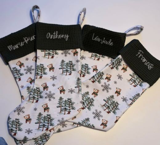 Embroidered Christmas stocking