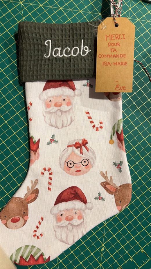Embroidered Christmas stocking