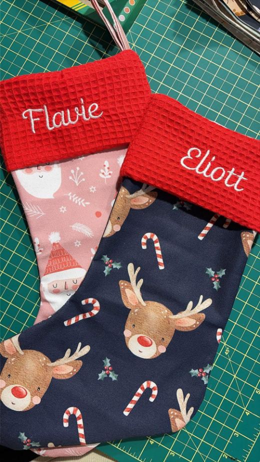 Embroidered Christmas stocking